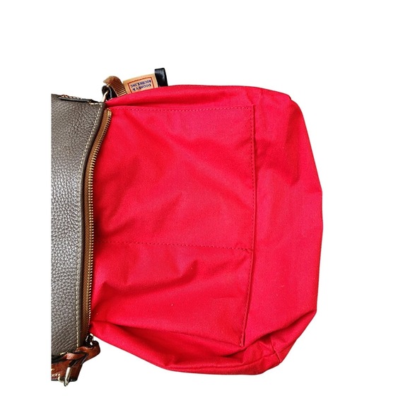 Dooney Bourke Pebble Leather Handbag Shoulder Bag‎ Gray Brown Trim - Picture 3 of 13